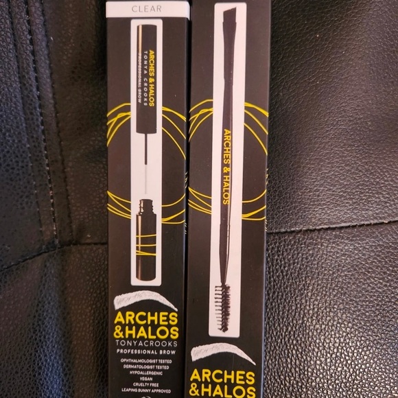 Arches and Halos Other - Arches & Halos Firm Hold Brow Gel, Clear and Dual Ended Powder Pomade Brush NIB